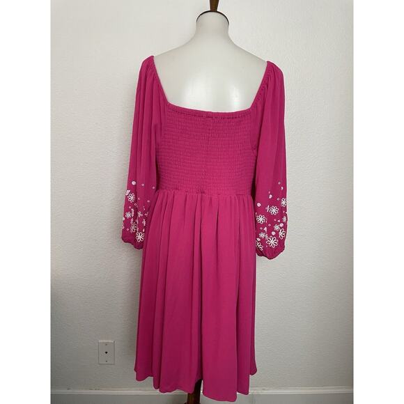 Torrid Dress Mini Pullover Smocked Floral Print Stretch - Picture 7 of 11